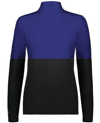 Holloway 223700 Women's Momentum Team Quarter-Zip  in Black/ purple