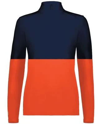 Holloway 223700 Women's Momentum Team Quarter-Zip  in Orange/ navy