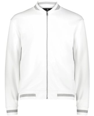 Holloway 223647 Youth V-Street Full-Zip Jacket in White/ athletic heather