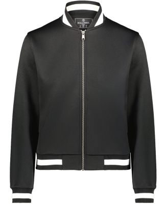 Holloway 223747 Women's V-Street Full-Zip Jacket in Black/ white