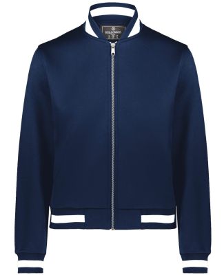 Holloway 223747 Women's V-Street Full-Zip Jacket in Navy/ white