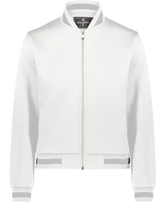 Holloway 223747 Women's V-Street Full-Zip Jacket in White/ athletic heather