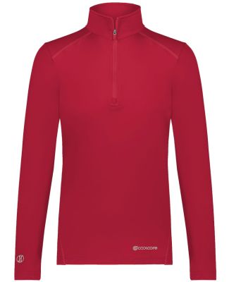 Holloway 222340 Women's CoolCore® Quarter-Zip Pul in Scarlet