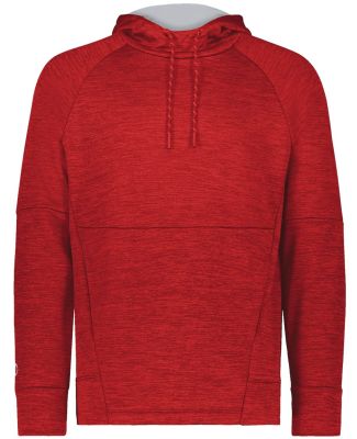 Holloway 223580 All-Pro Performance Fleece Hooded  in Scarlet heather/ silver