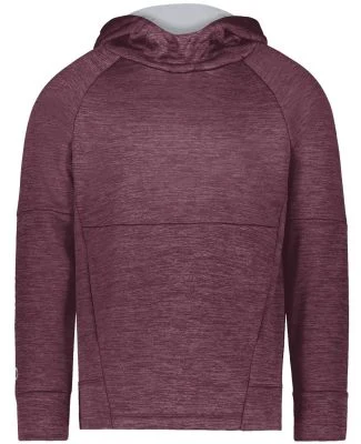 Holloway 223680 Youth All-Pro Performance Fleece H in Maroon heather/ silver