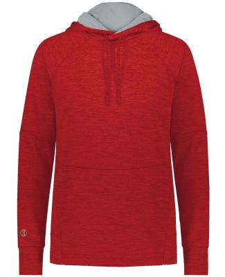 Holloway 223780 Women's All-Pro Performance Fleece in Scarlet heather/ silver