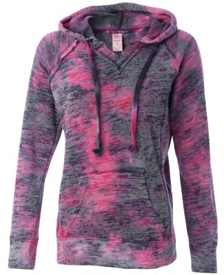 MV Sport W1162 Women’s Courtney Burnout V-Notch  in Raspberry swirl