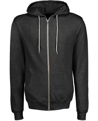 MV Sport 2349 Retro Heather Full-Zip Hooded Sweats in Charcoal