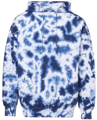 MV Sport 1290 Classic Fleece Tie-Dye Hooded Sweats in Navy tie dye