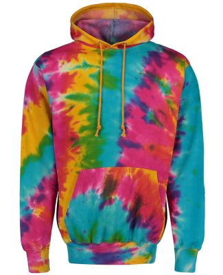 MV Sport 1290 Classic Fleece Tie-Dye Hooded Sweats in Rainbow