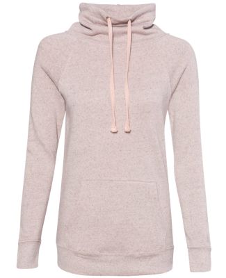 MV Sport W20155 Women’s Space-Dyed Cowl Neck Swe in Cameo pink