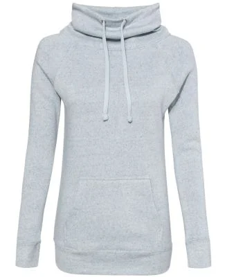 MV Sport W20155 Women’s Space-Dyed Cowl Neck Swe in Light blue