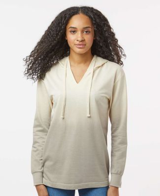 MV Sport W20185 Women's French Terry Ombré Hooded in Ecru/ atmosphere