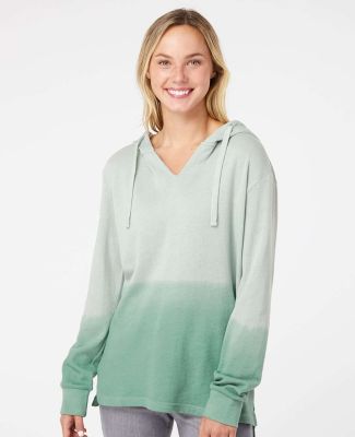MV Sport W20185 Women's French Terry Ombré Hooded in Greenstone/ jungle green