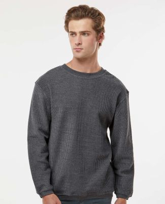 MV Sport 19179 Corded Crewneck Pullover in Charcoal