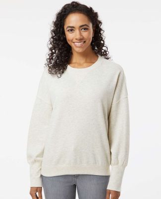 MV Sport W22712 Women's Sueded Fleece Crewneck Swe in Oatmeal