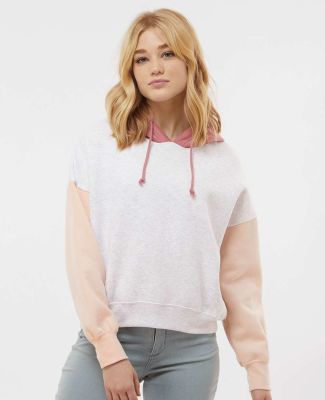 MV Sport W23716 Women's Sueded Fleece Colorblocked in Cameo pink
