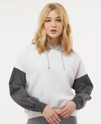 MV Sport W23716 Women's Sueded Fleece Colorblocked in Charcoal