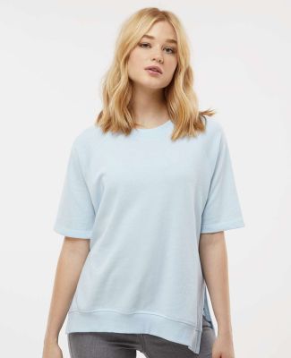 MV Sport W23711 Women's French Terry Short Sleeve  in Arctic blue