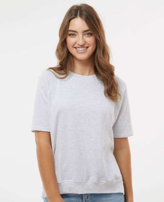 MV Sport W23711 Women's French Terry Short Sleeve  in Ash