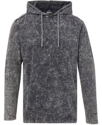 MV Sport 21456 Loco Mineral Wash Hooded Long Sleev in Graphite mineral wash