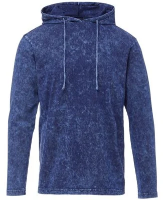 MV Sport 21456 Loco Mineral Wash Hooded Long Sleev in Navy mineral wash