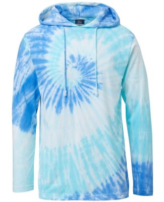 MV Sport 21456 Loco Mineral Wash Hooded Long Sleev in Blue lagoon swirl