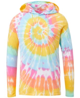 MV Sport 21456 Loco Mineral Wash Hooded Long Sleev in Cotton candy swirl