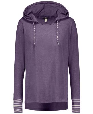 MV Sport W19439 Women's Heathered Jersey Hooded Tu in Heather purple dusk