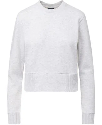 MV Sport W22106 Women's Romi Cloud Fleece Crop Cre in Ash