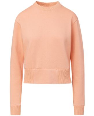MV Sport W22106 Women's Romi Cloud Fleece Crop Cre in Creamsicle
