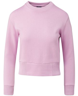 MV Sport W22106 Women's Romi Cloud Fleece Crop Cre in Wisteria