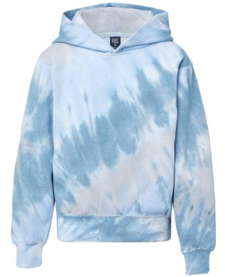 MV Sport 128Y Youth Classic Fleece Tie-Dyed Hooded in Arctic sky tie dye