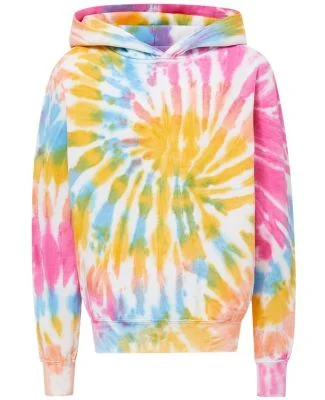 MV Sport 128Y Youth Classic Fleece Tie-Dyed Hooded in Cotton candy