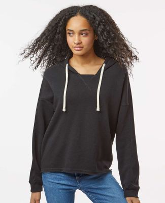 MV Sport W23101 Women's Angel Fleece Crop Hooded S in Black