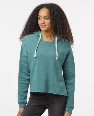 MV Sport W23101 Women's Angel Fleece Crop Hooded S in Mallard green
