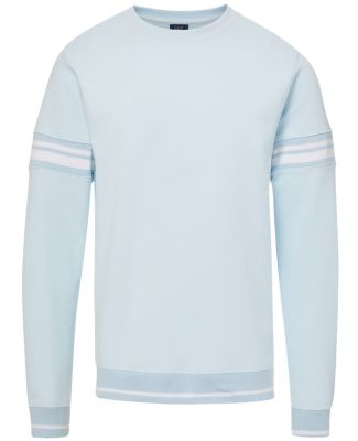 MV Sport 23404 Donovan Striped Crewneck Sweatshirt in Arctic blue