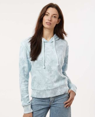 MV Sport W24105 Women's Maddie Floral Print Hooded in Arctic blue