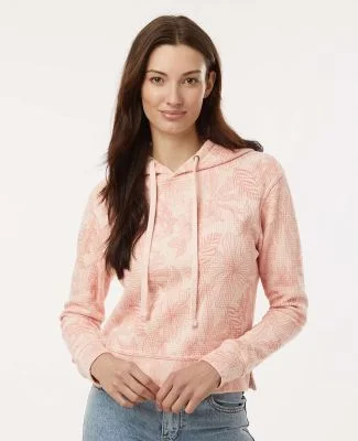MV Sport W24105 Women's Maddie Floral Print Hooded in Cameo pink