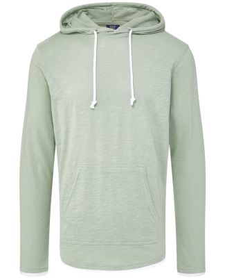 MV Sport 24401 Miles Slub Hooded Long Sleeve T-Shi in Greenstone