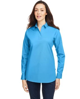 Nautica N17289 Women's Staysail Shirt in Azure blue