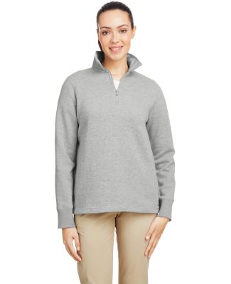 Nautica N17397 Women's Anchor Fleece Quarter-Zip S in Oxford heather