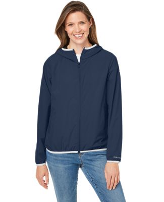 Nautica N17927 Women's Stillwater Hooded Windbreak in Navy