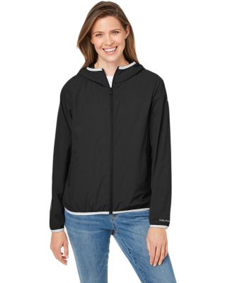 Nautica N17927 Women's Stillwater Hooded Windbreak in Black