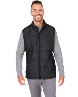 Nautica N17946 Harbor Puffer Vest in Black/ black heather