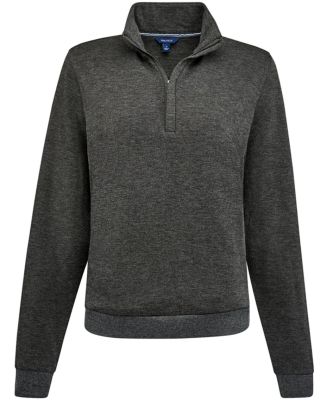 Nautica N18091 Women's Explorer Fleece Quarter-Zip in Charcoal heather