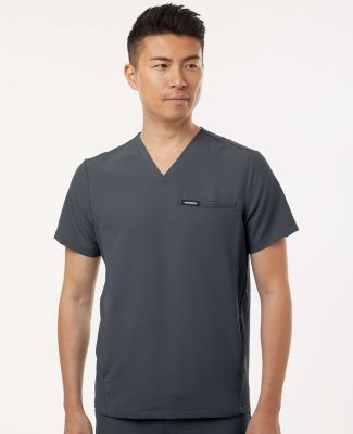 Jaanuu M10002 Platt 3-Pocket Scrub V-Neck Top in Carbon grey