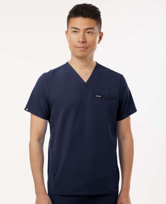 Jaanuu M10002 Platt 3-Pocket Scrub V-Neck Top in Midnight navy