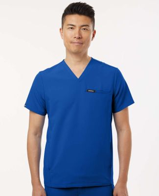 Jaanuu M10002 Platt 3-Pocket Scrub V-Neck Top in Royal blue