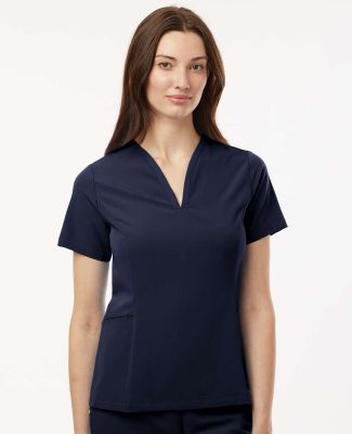 Jaanuu W10003 Women's Calix Fit & Flare Scrub V-Ne in Midnight navy